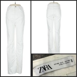 Zara Women's Straight Leg White Jeans